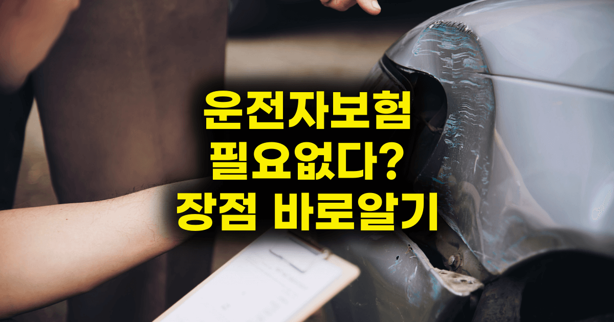 운전자보험 필요없다? 장점 바로알기